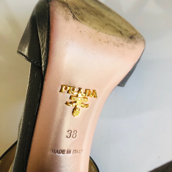 COPY - Prada Gunmetal leather open toe shoe - Picture 2 of 4